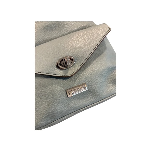 Carlos Santana Light Blue Faux Leather Crossbody Bag with‎ Ornate Lining - Picture 3 of 15